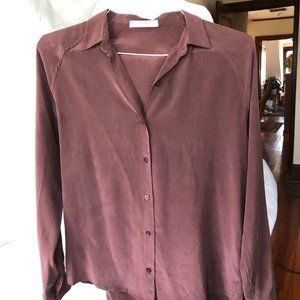 Everlane Silk Shirt Chocolate Brown